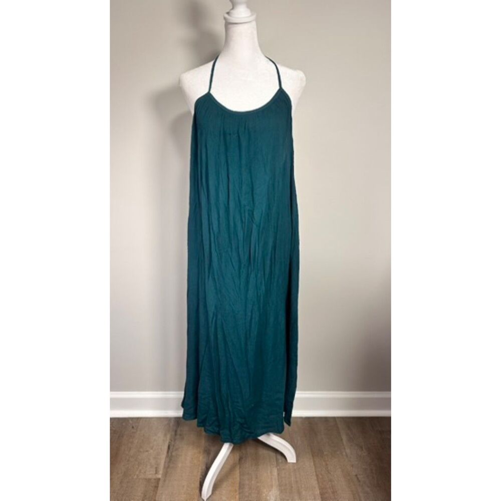 Cleobella Green One Shoulder Maxi Slip Dress Womens XS Asymmetric Boho Wedding